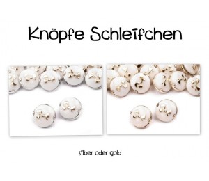 Stegknöpfe Schleifchen - silber oder gold